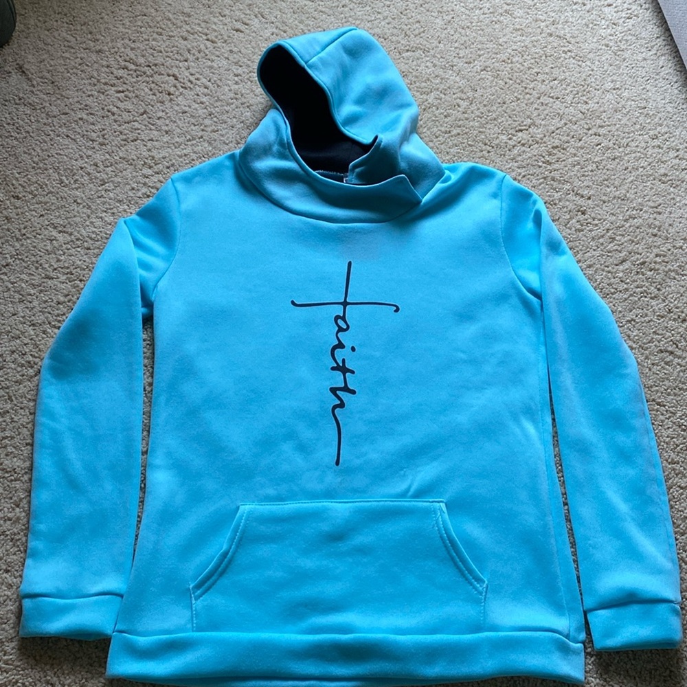 Xuanshow turquoise “Faith” hoodie